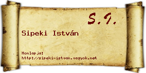 Sipeki István névjegykártya